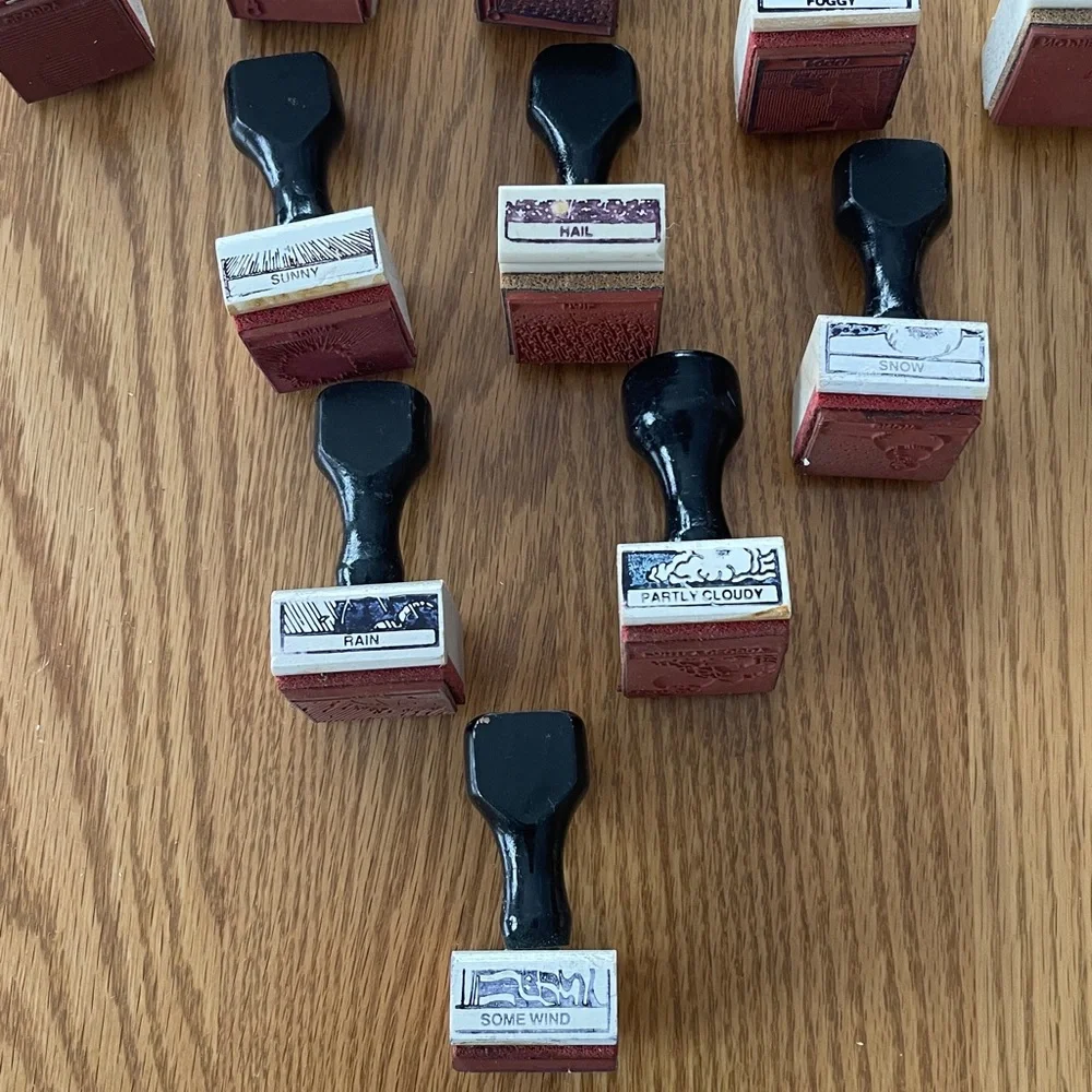 Set of 11 Vintage Weather Rubber Stamps 🌺 - Picture 5 of 5